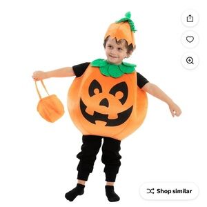 Kids Pumpkin Costume - Orange and Black Size 5-7 years